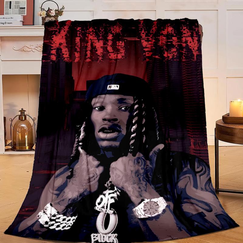 1PC King Of The Rapper Flannel Blanket Gift, Suitable for Both Men And Women, Soft Ideal for Beds And Sofa, Birthday Or Christmas Gift