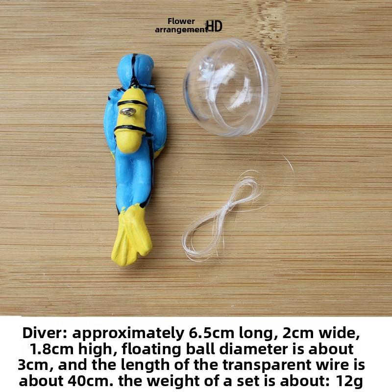 

Resin Floating Diver Fish Tank Floating Decoration Under Ornament Underwater Set Underwater World Small Floating Ball
