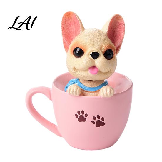 Car Aromatherapy Air Freshener Cup Shaking Head Dog Ornament Resin Teddy Schnauzer Dashboard Cute Puppy Interior Decor Decor Heat Resistant