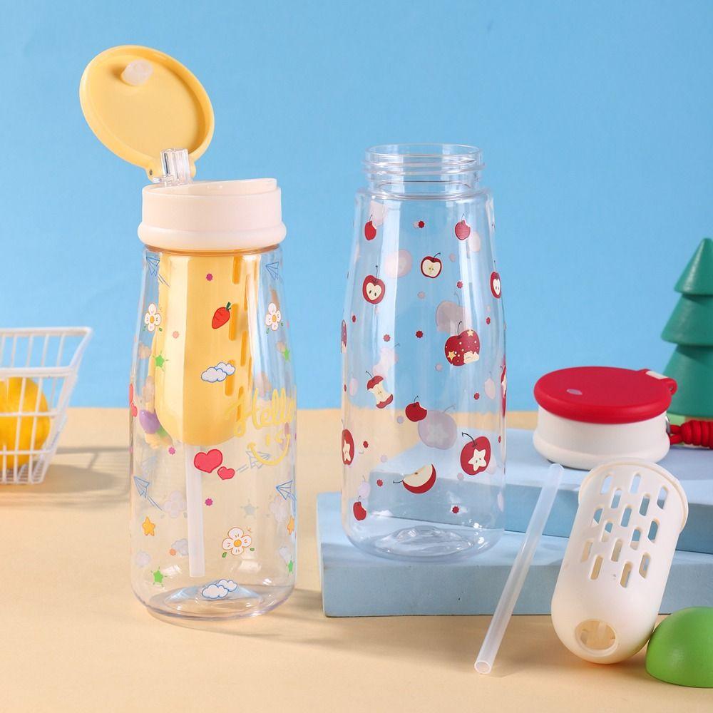 Plastic Water Bottle Transparent Kids Water Cup Cartoon Drinking Bottle