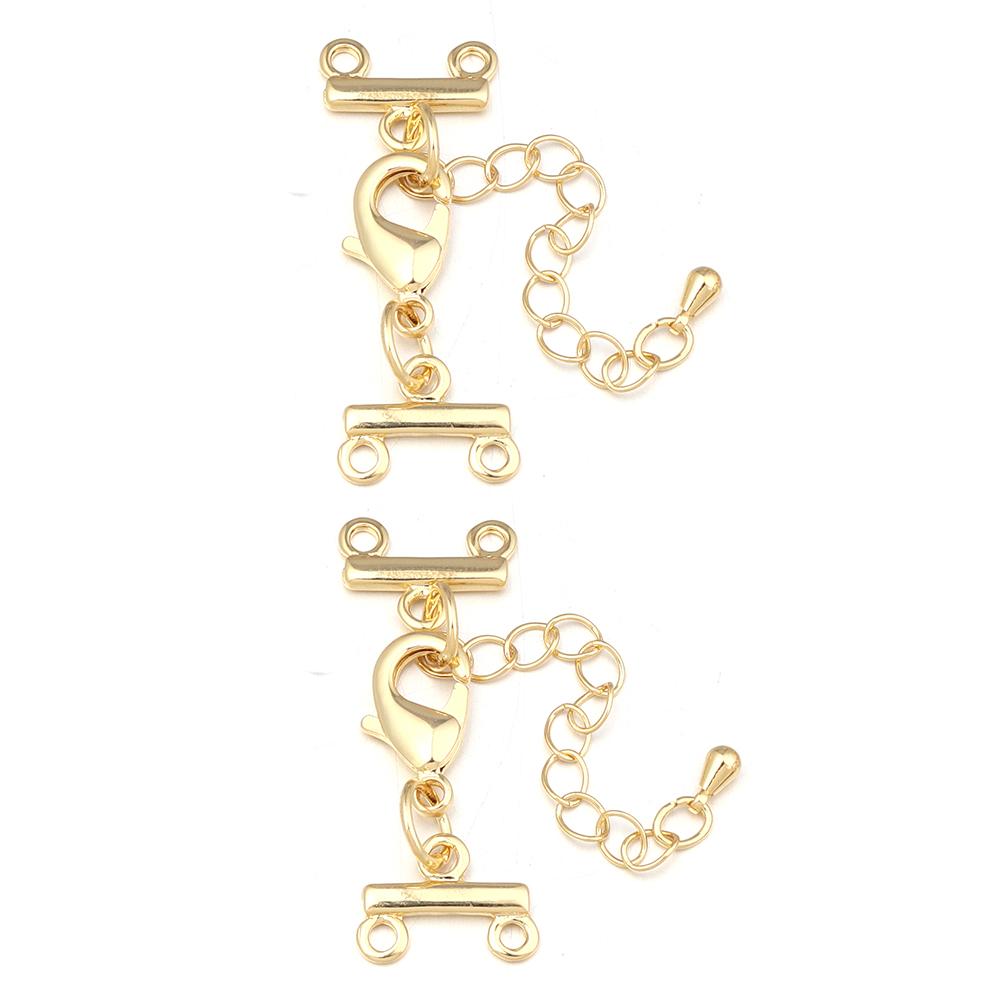 2 Sets Mehrsträngige Hummerklauen Verlängerungskette Halskette Armband Verbindungsstücke Verschlüsse Haken Für DIY Schmuckherstellung Zubehör