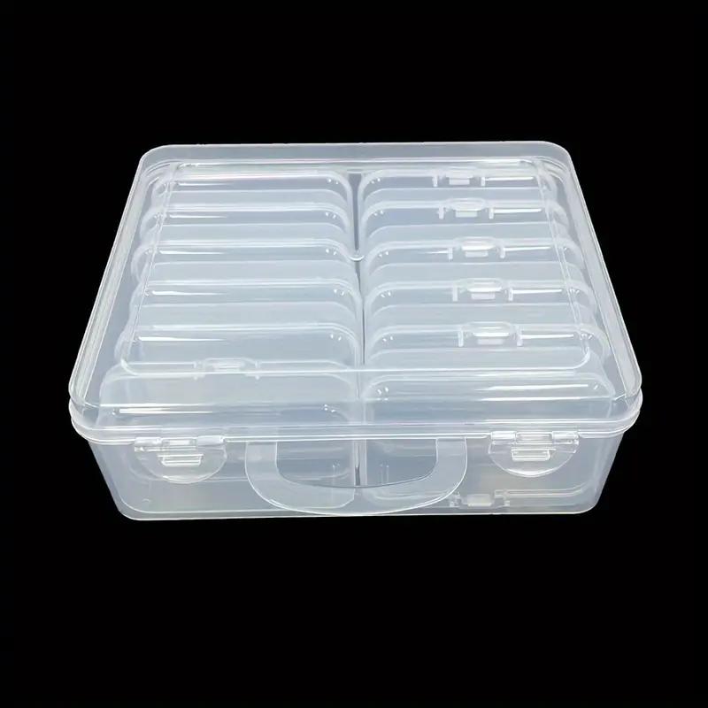 

1 Набор, Пластиковый Органайзер на 12 Ячеек, Прозрачный Контейнер-Органайзер для Хобби, Портативный Многофункциональный Финишный Ящик для Украшений, Бу