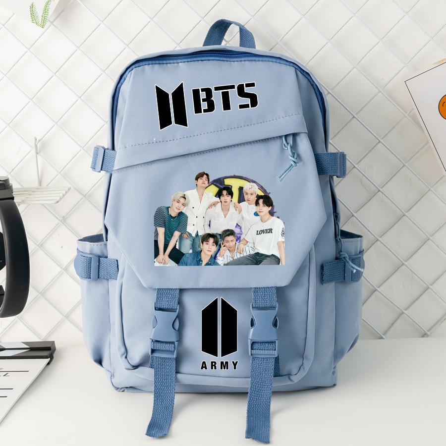 Korean Fashion Printed Backpack for Women Men Cute Youth School Bag Trendy Casual Daily Travel Shoulder Bag KTB