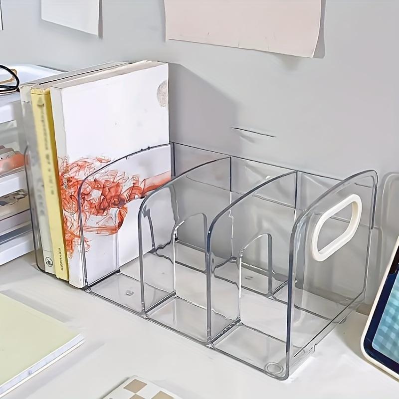 Organizador de Mesa Elegante em Acrílico Transparente para Material de Escritório - Material PP Durável Porta-Arquivos de Mesa Transparente e Estante