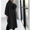 Addensare Autunno Inverno Donna Felpa Oversize Vestito Lungo Monocolore Moda Manica Lunga Abbigliamento Femminile Spacco Casual Vestiti Larghi