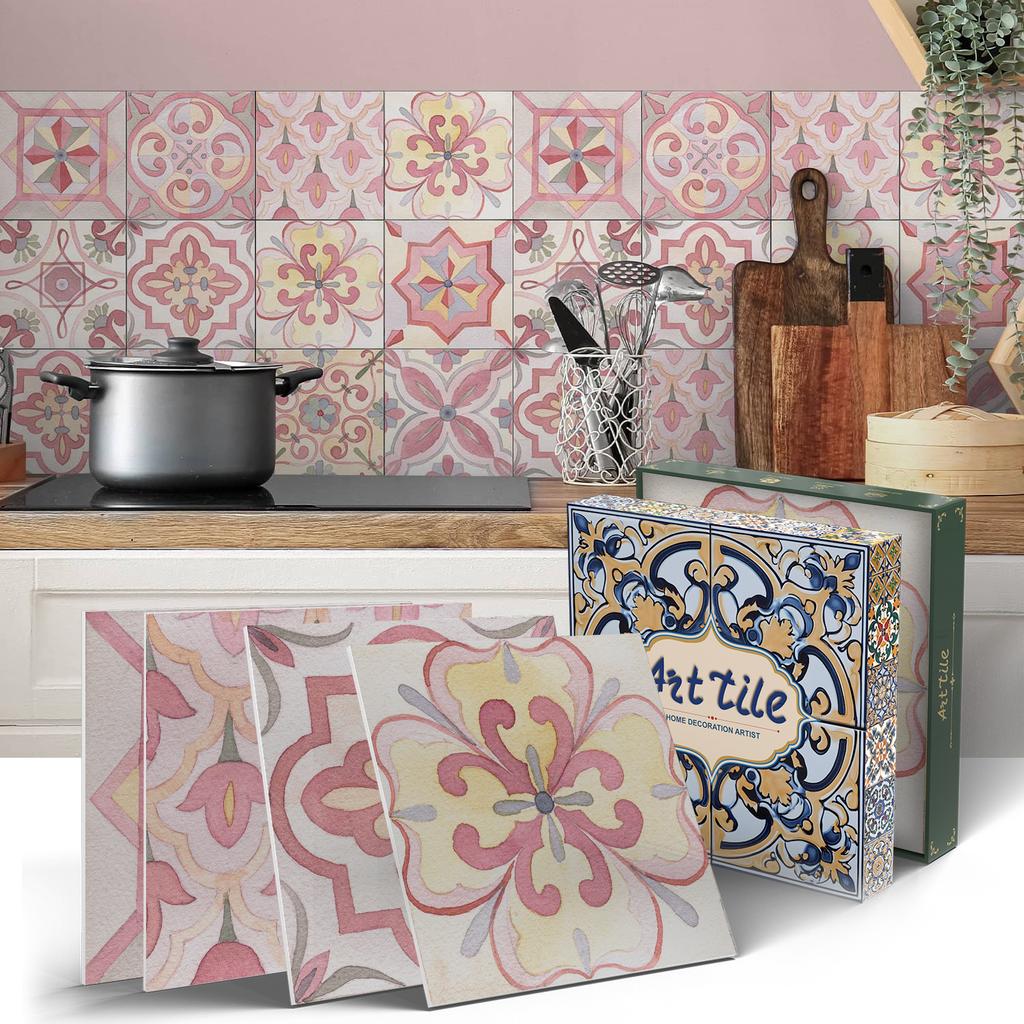 Mandala European Style Tile Self-Adhesive Wall Sticker, Bedroom Kitchen Waterproof And Oil-Proof Wallpaper Pet Wallpaper Tile Sticker