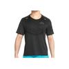 Nike Reflective Print Solid Short Sleeve Running T-Shirt Men Tops Black DM4766-010