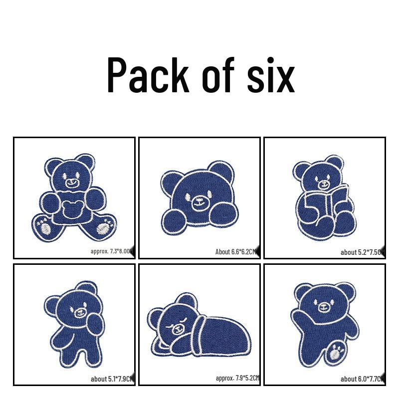 Teddy Bear Self-Adhesive Iron-On Patches for Jeans, Shirts, Pants, and Bags