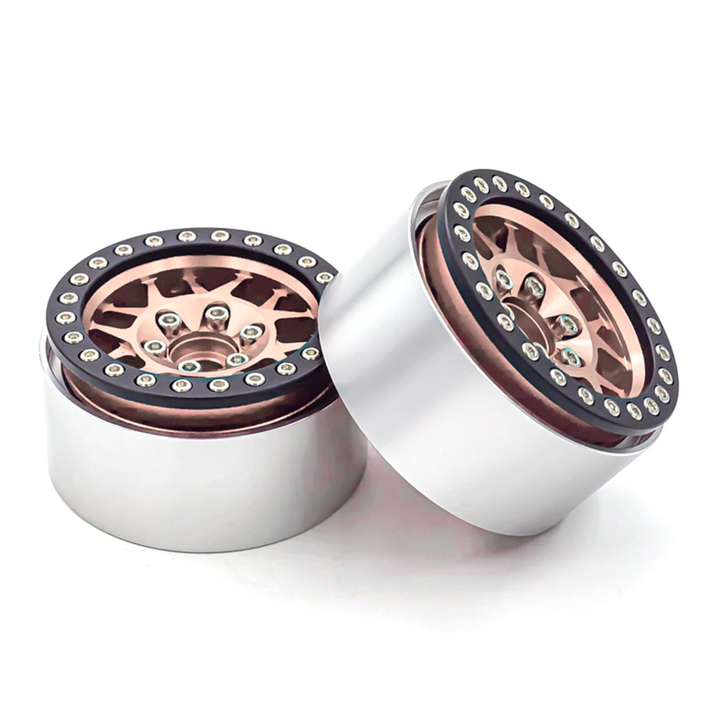 Aluminum Alloy Wheel Rim Beadlock Wheel Rims Hub 4pcs 1.9inch Replacement for 1 10 TRX4 Axial SCX10 90046 SCX10 III
