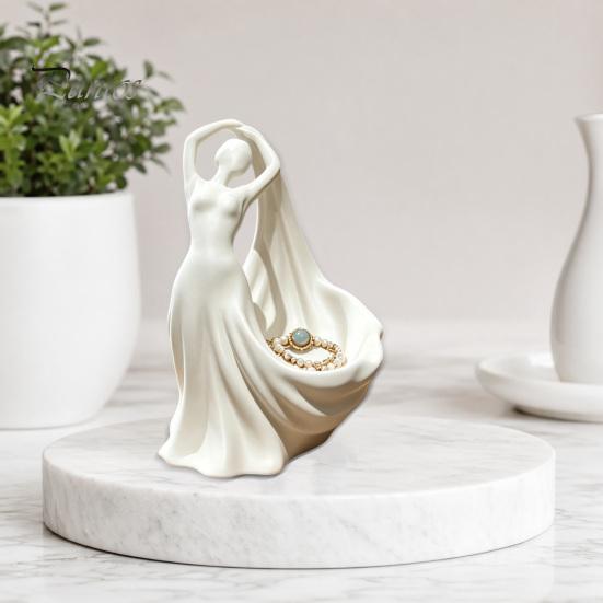Bracelet Organizer Ballet Dancer Jewelry Tray, 3D Printed Ring Holder for Dresser, Portrait Sculpture Cute Ballerina Trinket Dish Earrings, Gift Women