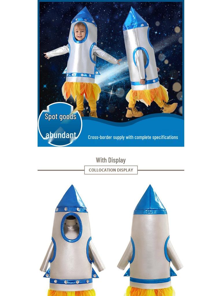 Kids' Astronaut Rocket Space Suit Costume for Sports Day and Performances