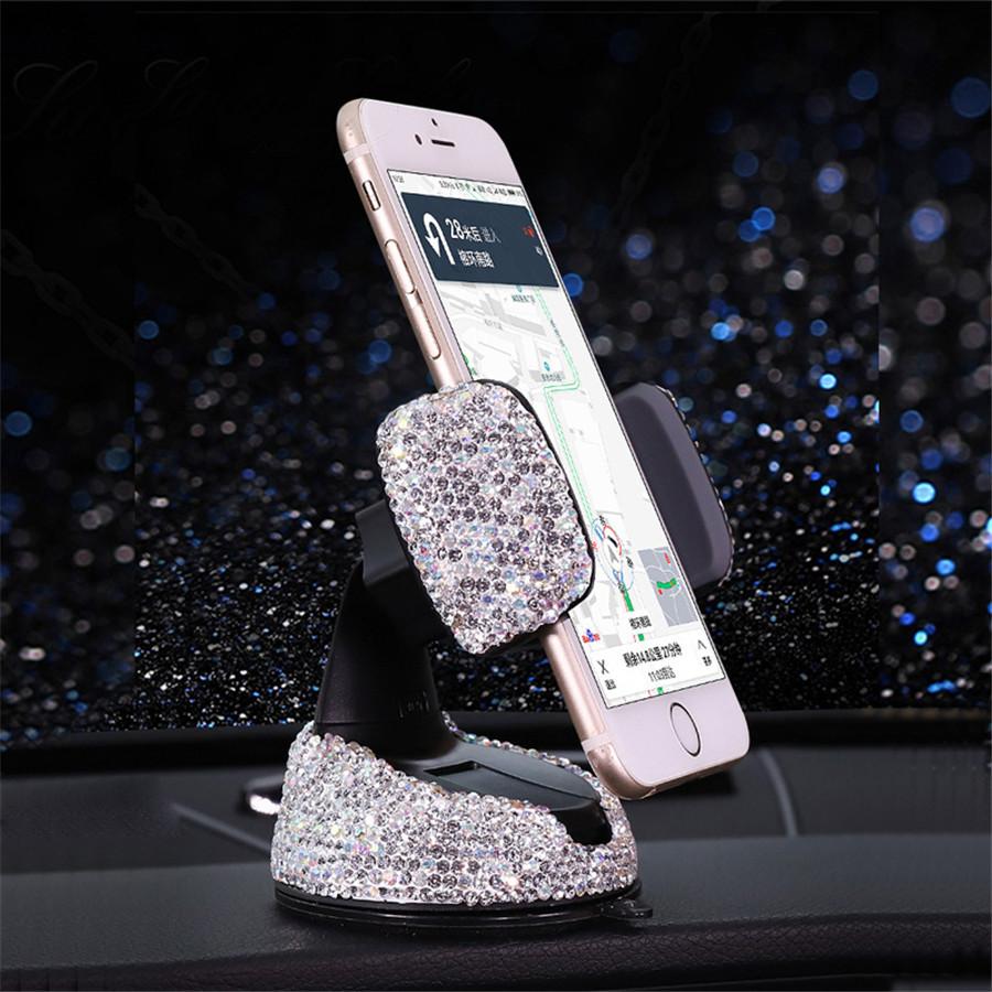 Bling Crystal Car Phone Mount with One More Air Vent Base Cell Phone Holder New