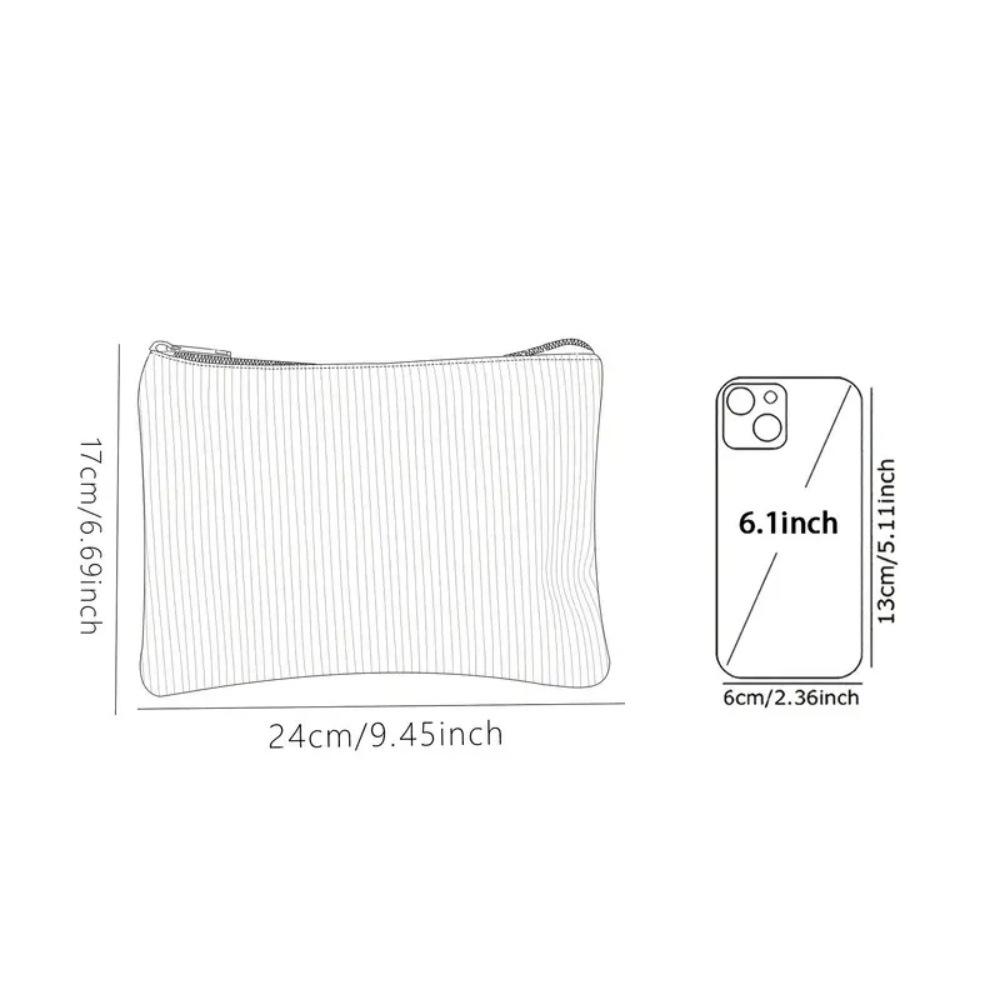 1pc lightweight corduroy makeup bag with animal pattern, multifunctional zipper storage box with lining
