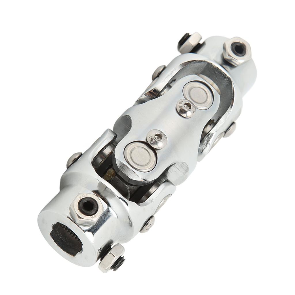 Double Steering U Joint 3 4in DD X 3 4in DD 5.2in Length Chromed Steering Column Shaft Coupler for 3 4in Input Shaft