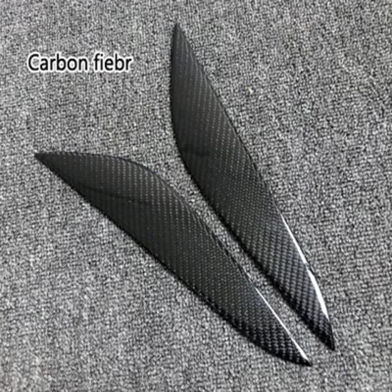 Real Carbon Fiber Car Headlight Cover Eyebrows Front Lamp Carbon Forge Look Sticker Eyelid For Tesla 2017 -  Model 3 Model Y Carbon fiber