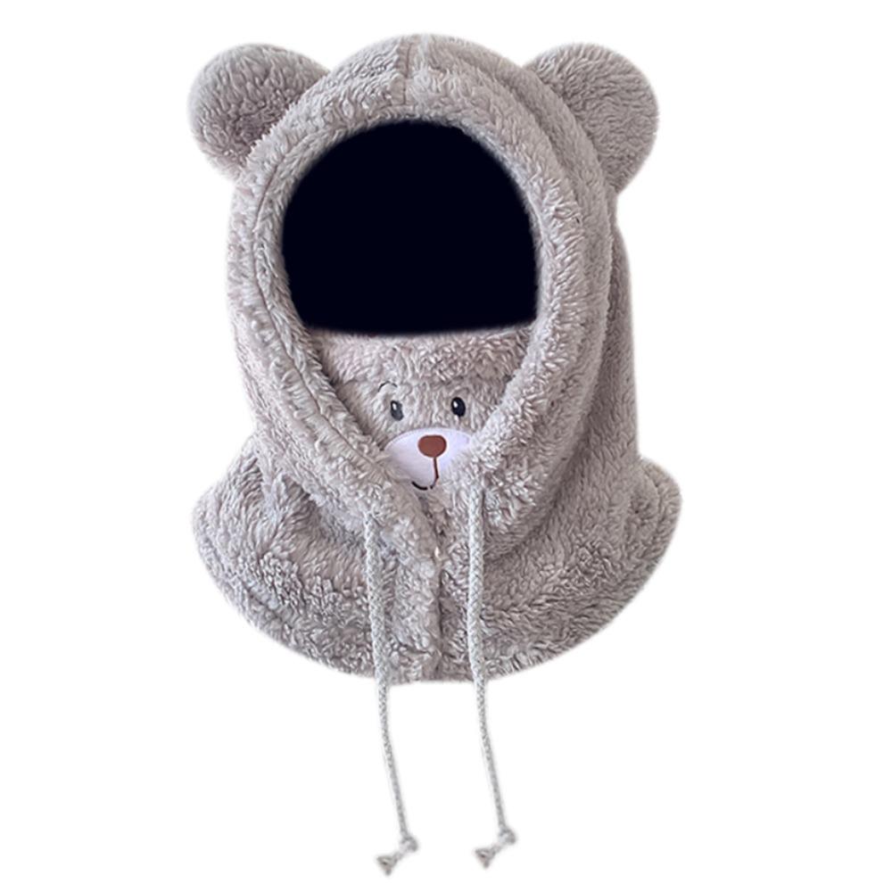 Cartoon Bear Ears Hat Thickened Winter Hats Fashion Integrated Hat Scarf for Women Girls