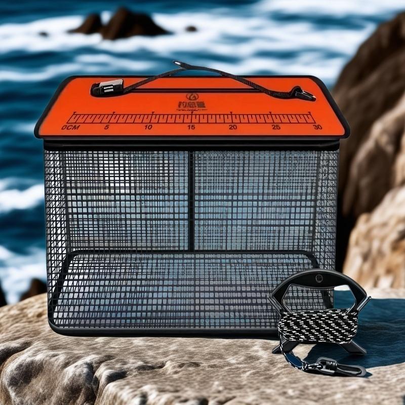 Santa King Floating Fish Basket Foldable Fishing Holder Minnow Bucket Portable Collapsible Fishing Net Storage Cage