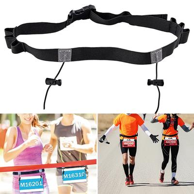 1x Marathon Race Number Belt Adjustable Waist Holder with 6 Loops Reflective Strip Outdoor Running Cycling Triathlon Sports Gear