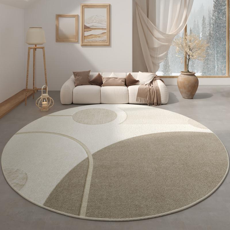 Wabi-sabi Style Carpets for Living Room Minimalist Anti-slip Mat Large Area Bedroom Decor Round Carpet Washable Soft Bedside Rug