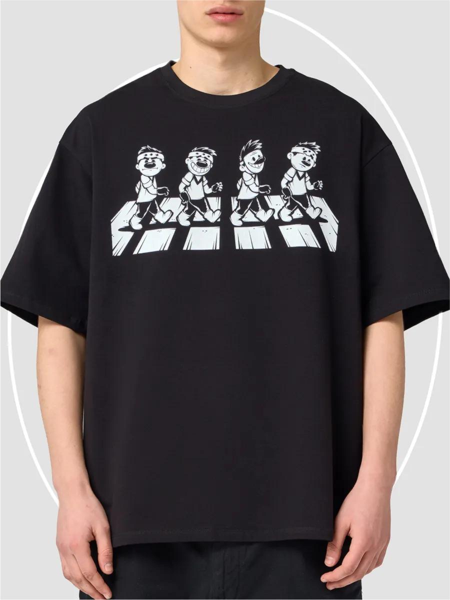 Classic nationality oversized cat print t-shirt S