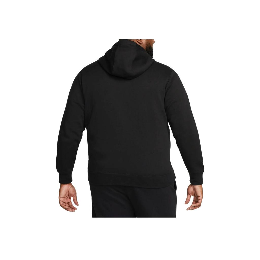 Nike Sportswear Club Fleece Full-Zip Hoodie Black/Black/White Men Streetwear BV2645-010