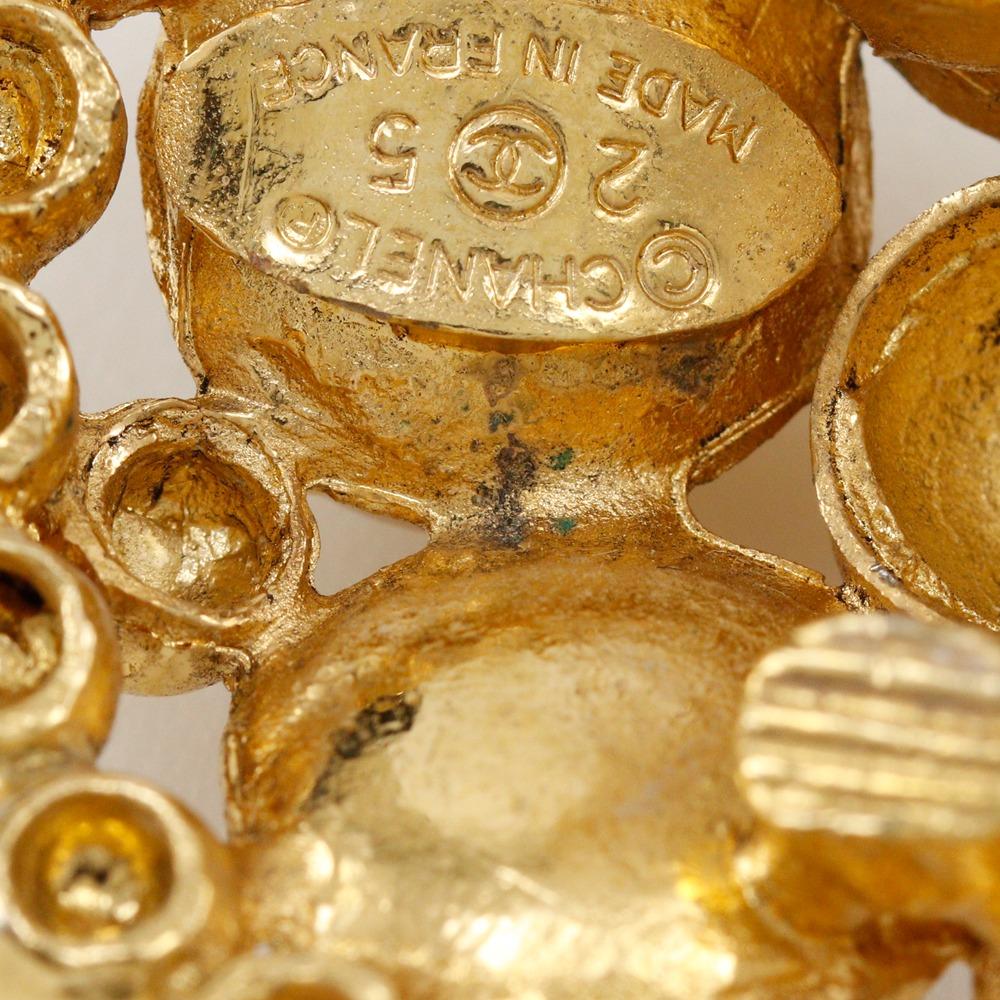 Chanel Earring Vintage Plated Gold/Fake Pearl 54.3g Women Used