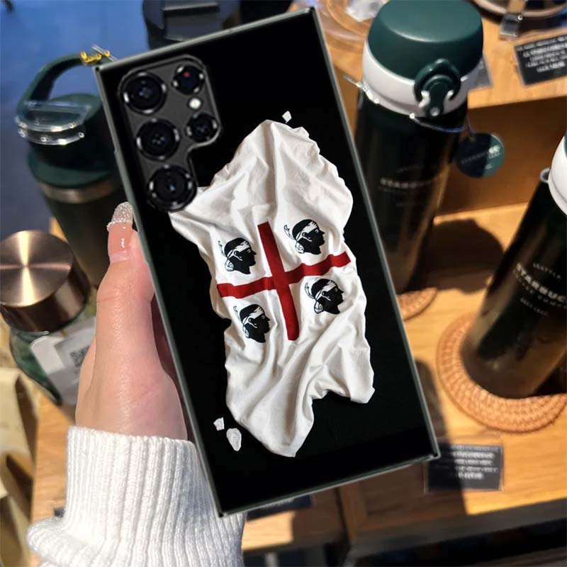 Flagge von Sardinien Cases Handyhülle für Samsung Galaxy S26 Ultra S25 Edge S24 S23 FE S21 Plus S20 S22 S10 Cover TPU Capa Schale Sho