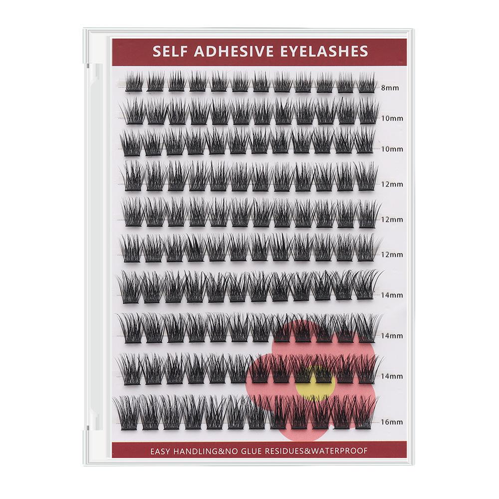 Large-capacity self-adhesive false eyelash set, mixed lengths, various styles, no glue needed, long-lasting waterproof and sweatproof