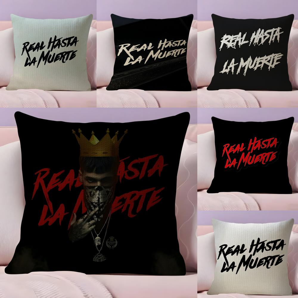 H-Hasta La M-Muerte Hot Cushion Cover Natural Linen Pillow Case Double-Sided Print Decorative Sofa Pillowcase Home Decor Gift