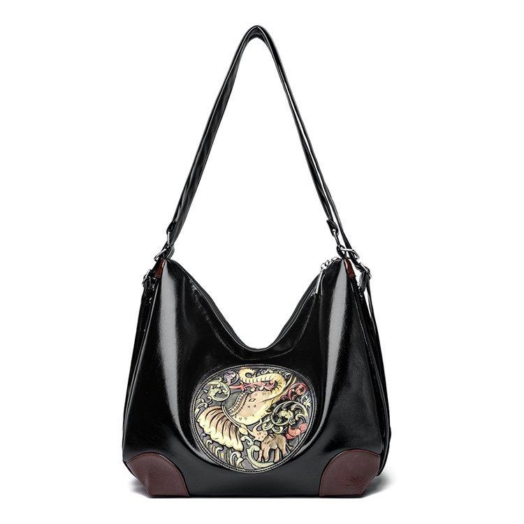

Spring and summer bucket bag tote bag printed shoulder fashion simple commuter retro women s bag One size fits all