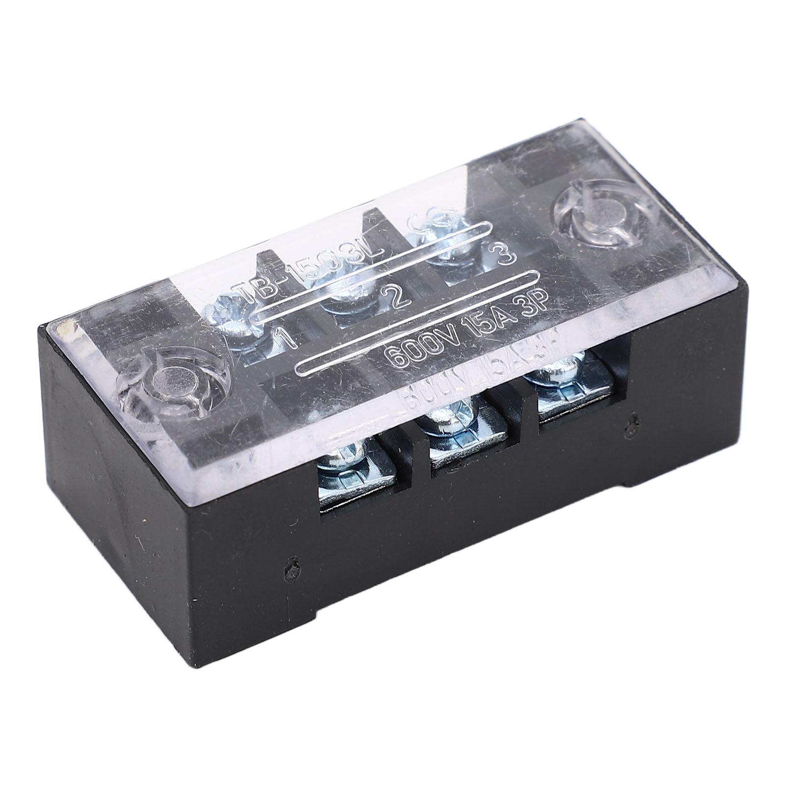 

Клемна колодка дворядний високий струм гвинт M3 дротовий бар єрний блок з кришкою 15A 600V 5шт