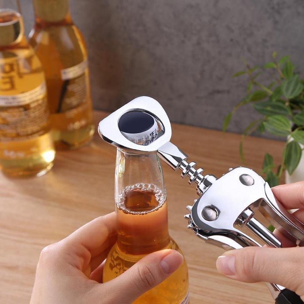 2 in 1 Bottles Opener Spring Loaded Wine Bottles Cork Remover Multifunctional Wine Corkscrew  Bars
