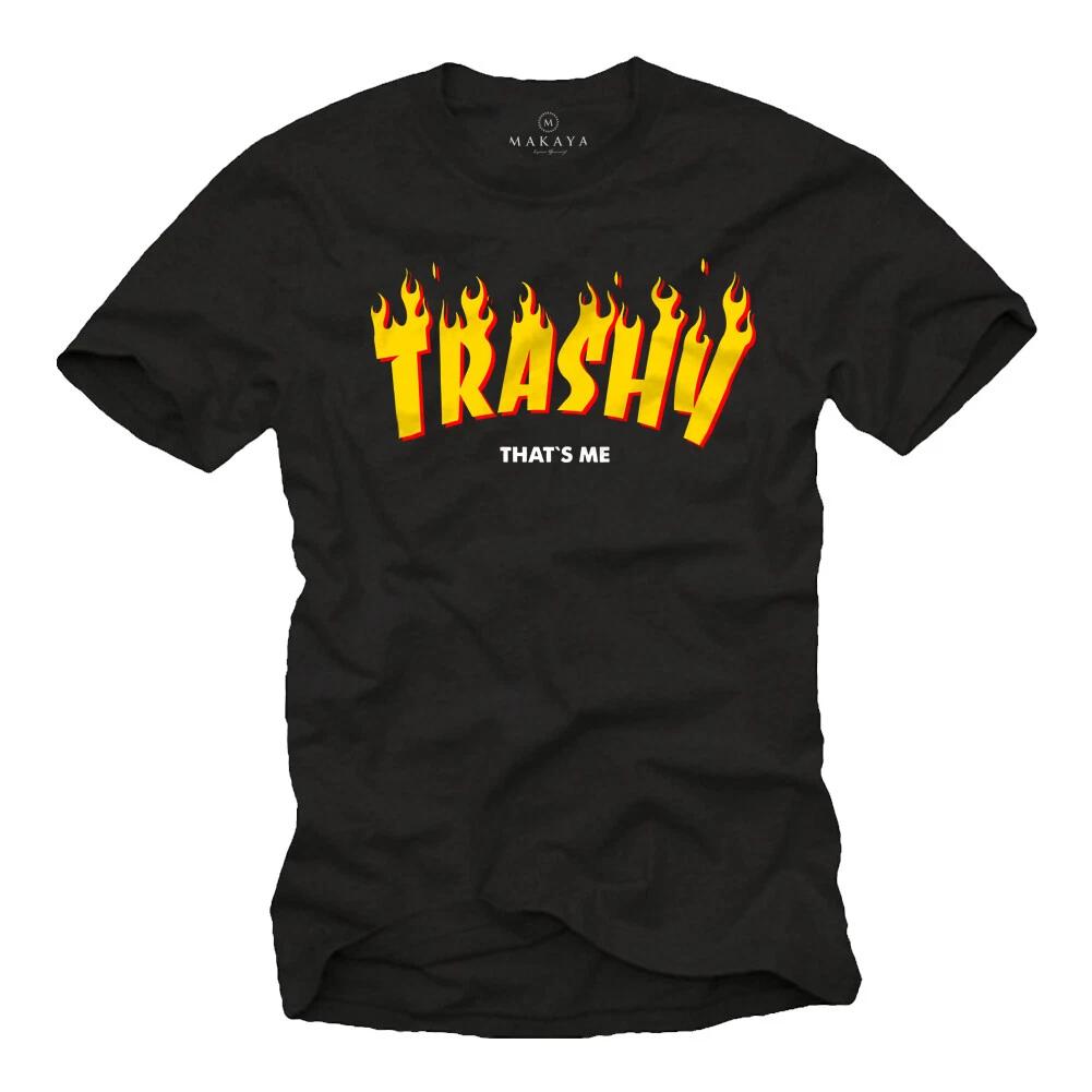 Funny Sayings T-Shirt TRASHY Skatebaord Surf Skater Theme Cool Gifts Fun- S
