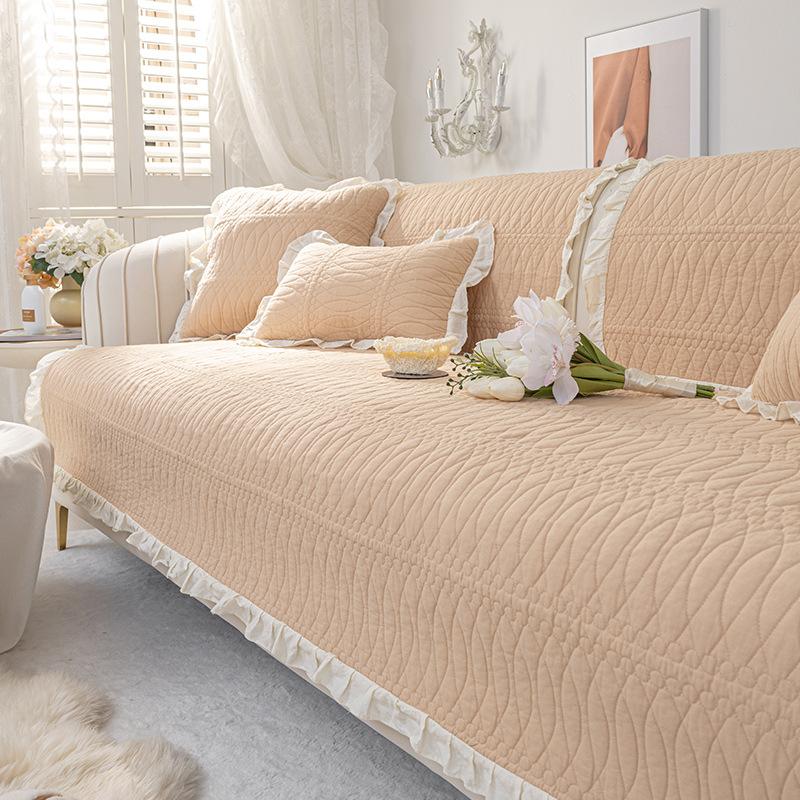 

All Cotton Sofa Cushion Non-Slip Fabric Four Seasons Universal Simple Modern Living Room Backrest Towel Cover JUEoth 70*70cm