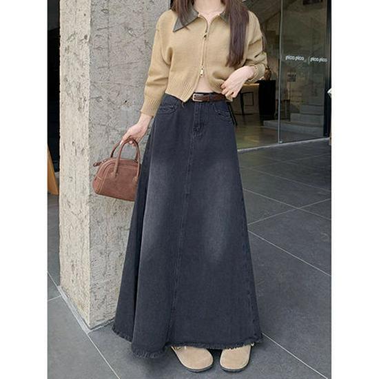 

Spicy Girl Retro Black Fishtail Midi Skirt – Spring High Waist Slimming Cover-up for Women M