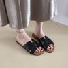 2025 new super hot one-word slippers women's summer wear fashion versatile skirt flat-bottomed beach cool slippers