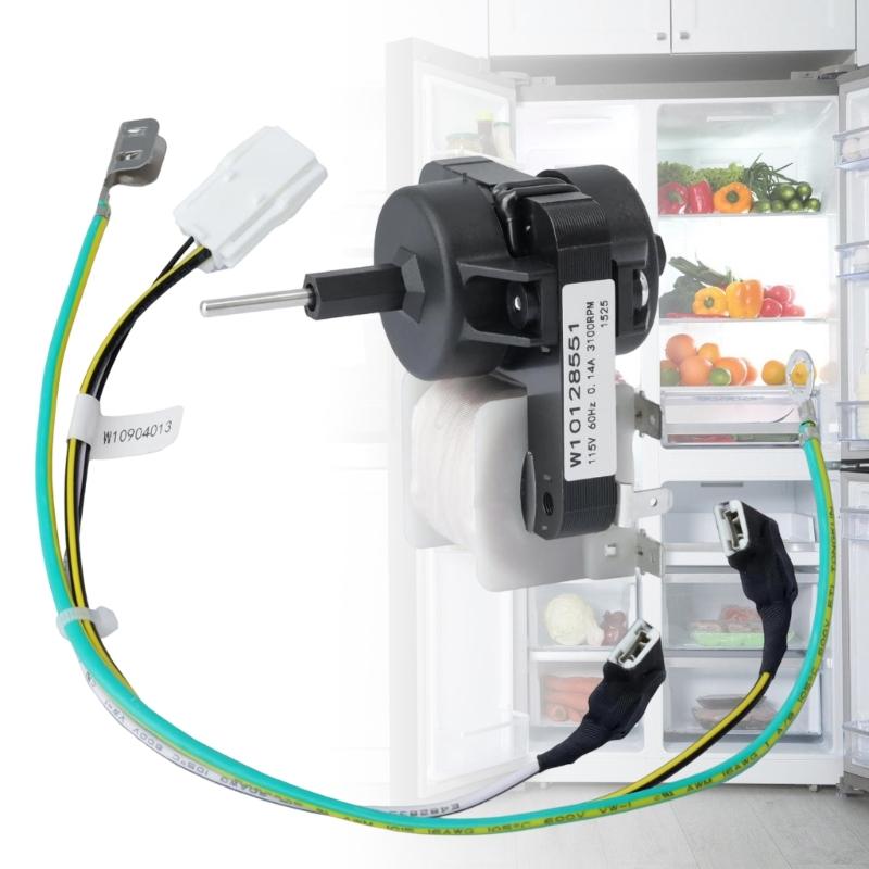 115V Refrigerator Evaporator Fan Motor for W10128551 and 8170894 Cooling Fan Motor Replacement Refrigerator Parts