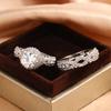 925 Stamp Trendy Wedding Rings for Women New Fashion Design 2Pcs AAA Cubic Zirconia Rings Engagement Bands Party Sets Jewelry