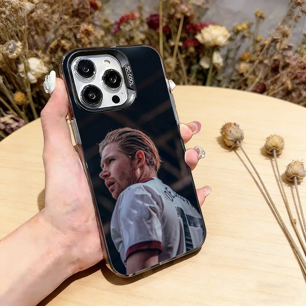 

Football Star Kevin De Bruyne Phone Case For iPhone 17,16,15,14,13,12,11 Plus,Pro Max,XS,Colored Silver Plated Inside Cover iPhone16Pro