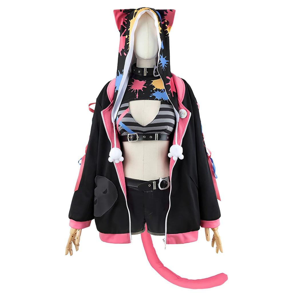 VTuber Nekota Tsuna Cosplay Halloween Cat Costume [Milky Time] (Outfit)