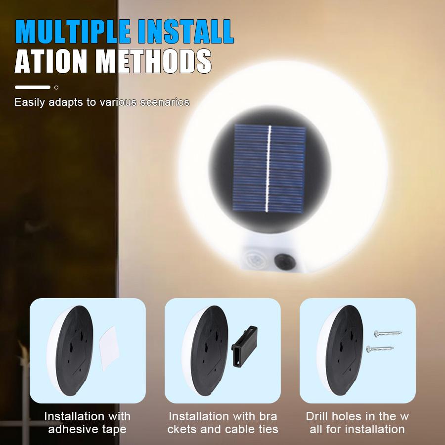 Modern LED Solar Wall Lamp Outdoor PIR Motion Sensors Waterproof Light Courtyard Decoration Lightsporch Garden Fence Path Lights