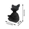 Meditation Cat Sculpture Home Decorations Resin Black Yoga Sitting Zen Cat Black Buddha Ornament Outdoor Garden Figurines
