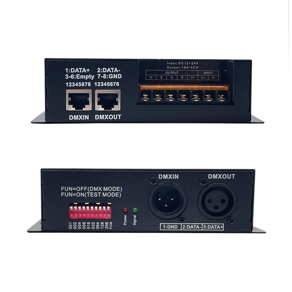 Aonengda DMX512 RGB/RGBW LED Decoder & Controller, DC12-24V, 3/4x10A