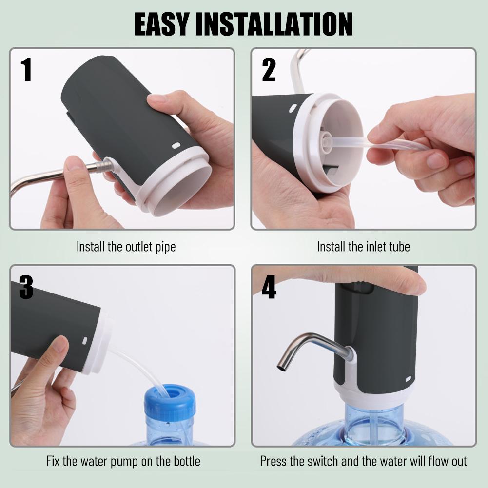 Automatic Electric   Gallon Water Dispenser Intelligent Re able Big Bucket Noise-  Water Bottle Pump with   and USB Cable for Ho