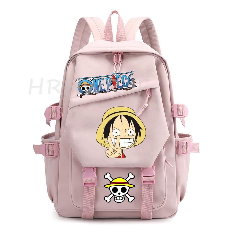 Anime ONE PIECE Backpack Monkey D Luffy College Backpack Girl Travel Book Backpack Nylon Leisure Women Laptop Men School Bags