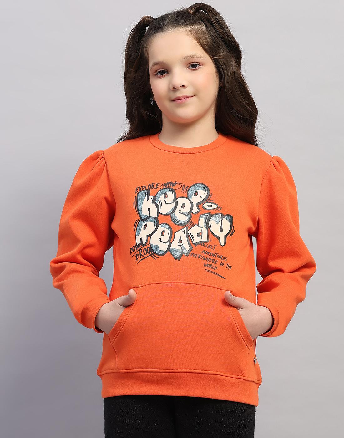

Monte Carlo Girls Round Neck Full Sleeve Sweatshirt 4-5 Years помаранчевий