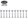 2/10/50/100PCS ASTM F136 G23Titanium Labret Lip stud earrings Piercing Body Jewelry Internally Threaded Ball nose nail