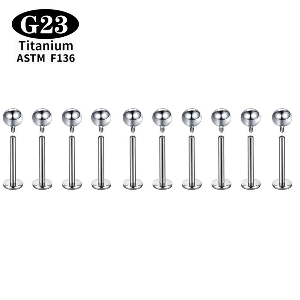 

2/10/50/100 ШТ. ASTM F136 G23 Титановые Лабреты Пирсинг Губы Серьги Пирсинг Тело Внутренняя Резьба Шарик Нос Гвоздь 1.2x13x4mm