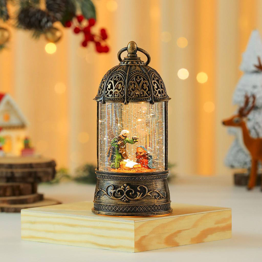 

Christmas Music Box Golden Bird Cage Ornament With Santa Claus And Snowman Decor For Holiday Gift New Year
