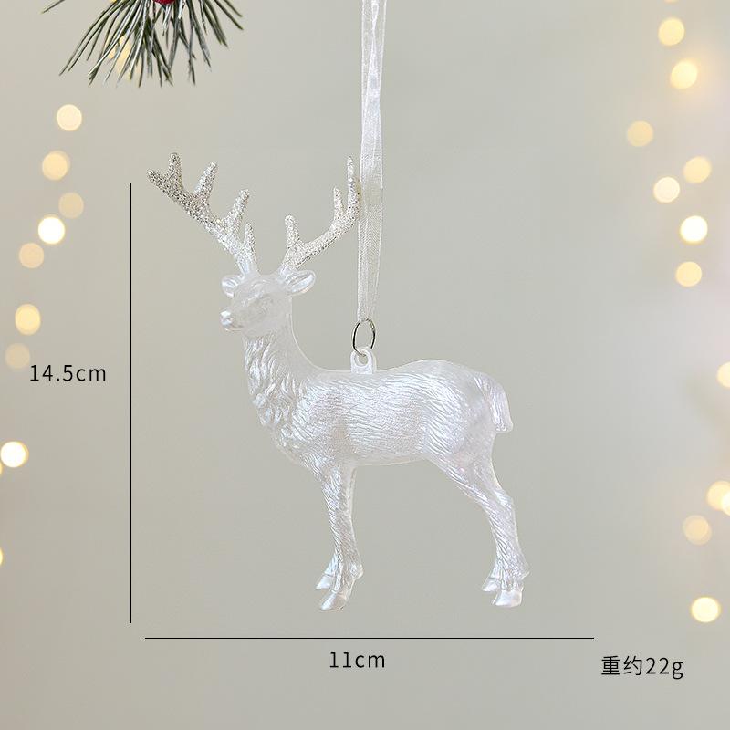 1Pcs Christmas Pendants Decoration Glitter Xmas Tree Snowflake Elk Candy Hanging Ornaments For Home New Year 2023 Navidad Gifts